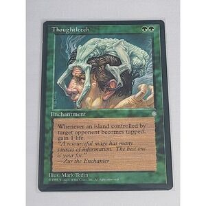 MTG Thoughtleech Ice Age 1995 Green Enchantment Old Border‎ Vintage Magic Card